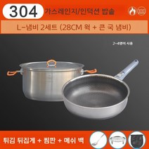 불멍 코펠 세트 그릇 등산 캠핑 용품 식기 야외 조리기구 피크닉, L2 냄비세트(304스테인리스)