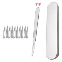 탄소강 조각 금속 메스 핸들 11 23 조각 공예 칼 미끄럼 방지 수술 메스 칼 종이 절단 도구 칼, 11박스