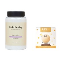 버블데이 입욕제 라벤더 파우더+핑퐁팡 포포 세트, 포포120g+라벤더360g