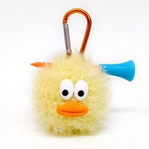 공 품은 덕 골프공주머니 골프티꽂이 라운딩용품 세트, 레몬덕