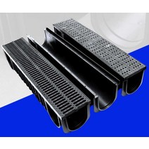 HDPE 수로관 측구 배수구 u자형 u형 벤치 플륨관 1m, B30/250x250x1000x30mm+커버