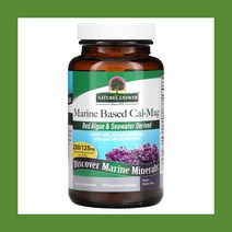 Natures Answer 네이쳐스앤서 해양유래 칼슘-마그네슘 120배지캡슐 홍조류 규산칼슘 결정셀룰로스 Marine Based Cal-Mag Red Algae Calcium