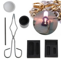 (해외직구) 금형 잉곳 금은 금속 구리용 고순도 토치 흑연 비철 도가니 세트 용융, 1개, 기본