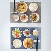 [덴비국그릇세트] 모던화이트 고온소성 도자기 접시 그릇 식기 홈세트, 14P 2인구성 세트
