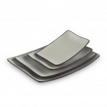 투톤 멜라민 직사각접시(4sizes)-한식 한정식 퓨전 레스토랑 업소용 멜라민그릇, TK그레이브라운