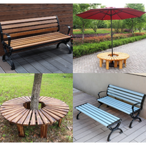 나무 원목 철제 야외 원형 긴 조경 정원 공원용 모듈 둘레 놀이터 옥외용 가든 벤치 의자, 그레이