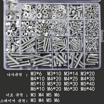 볼트 나사 대전 m3m4m5m6나사 부속품 너트 각종 소형부품, T03-C타입 :24체크 900그램