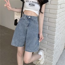 여성 스판 5부 청반바지 하늘비즈 C15 E005U822