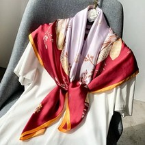 승마안전쪼끼 여성 승마쪼끼 럭셔리 브랜드 디자이너 헤어 프린트 헤드 실크 스카프 90x90cm 대형 손수건, 57 59_01 90X90cm