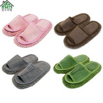 민스리빙 보송 초극세사 청소슬리퍼 청소실내화 걸레슬리퍼, 챠콜여