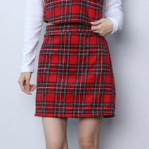 메리 체크 밴딩 미니 스커트