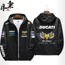 DUCATI 두카티 오토바이 자켓 라이더자켓 바이크 슈트 바람막이, 블랙 1