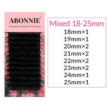셀프속눈썹 Abonnie DIY 셀프 패닝 래쉬 익스텐션 Easy Fans Lashes Extensions 거짓 개화 자동 팬 속눈썹 Cilios, [02] D, [01] 0.03 미리메터, [03] MIX(18-25)