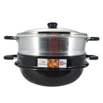 국산 2단 찜솥 가마솥26/30cm 찜기 찜통 찜냄비 찜통, 2단찜솥30cm