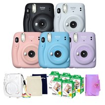 인스탁스 미니11 즉석카메라+필름100장+투명케이스+로고파우치+홀로그램1단앨범 SET, 1개, 아이스화이트