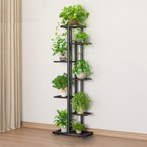 hitiya 베란다 화분 어항 거치대 선반 싱글형 인테리어 화분정리대, 7단, 블랙