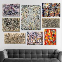 유홍아트 잭슨폴록 명화 인테리어액자 No112 캔버스 3호(27x19cm) (5511859), 5번/캔버스액자(옆면검정)