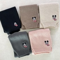 미키마우스 자수 니트 머플러 목도리