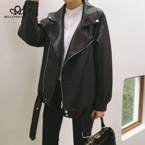 울 패치 오버 남성 클래식 테디자켓 벨라 철학의 느슨한 PU 인조 가죽 자켓 모토 바이커 가을 레이디 기본 코트 패션 블랙 겉옷