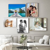 SD포토 가족 웨딩액자 주문제작 캔버스 사진액자 인테리어 액자, SD중형(40X50cm), 브라운
