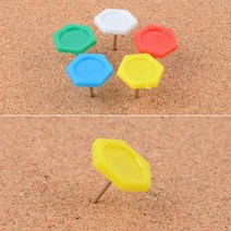 육각 압정 팬시 칼라 앞핀 어린이집 회사 환경판 안내도 게시판꾸미기 압정