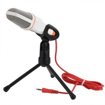 유튜브시작하기 인터넷방송셋팅 방송셋팅 콘덴서 마이크 3.5mm 플러그 홈 스테레오 마이크 데스크탑 삼각대 pc youtube 비디오 스카이프 채팅 게임 팟캐스트 녹음, 하얀