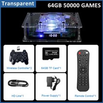 TSINGO슈퍼 콘솔 X 스 플러스 아케이 박스 듀얼 시스템 65000 게임 S905X3 C가죽 8K HD TV 비디오 플이어 PS1PSPNDSSS, 03 UK Plug, 01 64GB wireless white