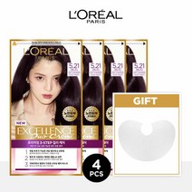 Hmall기획세트 로레알파리 엑셀랑스 듀오크림 염모제 4개+케이프, 3호 흑갈색 4개
