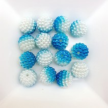 오도독 진주 [오디 구슬 투톤] 비즈 팔찌 키링 슬라임파츠 재료, 하늘