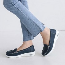 벨루치슈즈 천연가죽 에어 단화 통굽 로퍼 4cm 4컬러