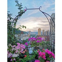 미드센추리 철제 아치 테라스 꾸미기 화단울타리 넝쿨식물 지지대 옥상펜스 가든 정원 인테리어, B120cm