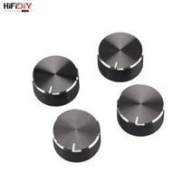 HIFIDIY LIVE 4PCS 알루미늄 볼륨 컨트롤 로터리 노브 블랙 6mm 직경 널링 샤프트 전위차계 캡 직경 10 ~ 40mm, 07 Black D20 H13