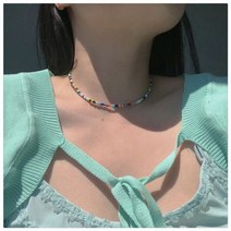 옥목걸이 풍수 빈티지 여름 녹색 목걸이 수제 구슬 쇄골 체인 초커 라이트 럭셔리 디자인 액세서리