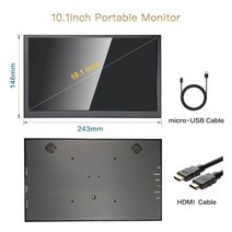 터치 디스플레이 10.1 인치 휴대용 모니터 2560x1600IPS 스크린 10 LCD 금속 PC 보조, 1024x600