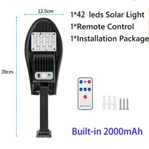 태양광센서등 투광기 led투광기 외등강력한 태양 램프 야외 IP65 방수 4000Mah 가로등 모션 센서 태양 가정, 01 42 Leds_01 1 Solar Lamp