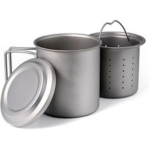 에치슨 퓨어 티타늄 머그 420ML 야외 캠핑 휴대용 차 누출 찻잔 세트