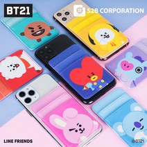 디핏 BT21 카드포켓 치미 쿠키 코야 망 알제이 슈키 타타 방탄 라인프렌즈 굿즈 카드 2장 수납, 타타+디핏 그립톡 증정