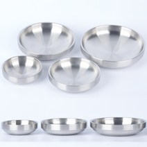 BuyGoods 올샤틴 이중 스텐 찬기 원형 반찬그릇 반찬기, 이중 스텐 찬기 9cm, 1개