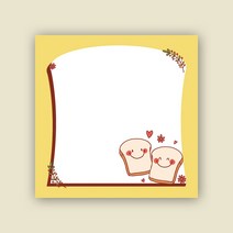 페토닷컴 예쁜 떡메모지 디자인 모음 메모지, 떡메 007. 식빵 캐릭터 디자인, 1개