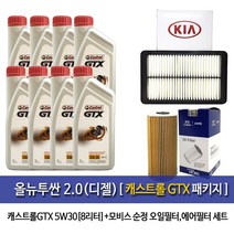 캐스트롤 올뉴투싼 2.0디젤 캐스트롤GTX(1Lx8개)8L 엔진오일2F100-D3100, 5W30, 1세트