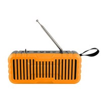 lg 블루투스 누구 스피커 야외 태양열 충전 호환 휴대용 무선 스테레오 FM 라디오 LED 손전등, 중국_주황색