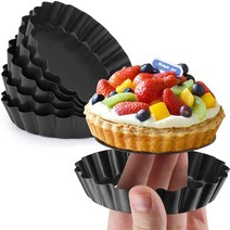 [바잉컴_해외직구]물결원형 바닥분리 타르트 금형틀 (6PCS)
