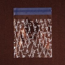 달곰베이킹 접착봉투-화이트영문(13x13cm+4cm/50장/500장), 50장