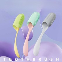 칫솔모 강아지 손가락 칫솔 두가지 유형, 두손가락형-핑크그린