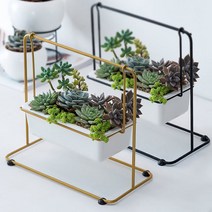 철제 그네모양 다육이 와이드 화분, 2_A61321_블랙