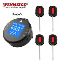 스테이크 고기 체크기 온도계 뜨거운 판매 USB 충전식 스마트 무선 와이파이 바베큐 온도, 02 4 probes