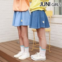 스마일라벨 데님스커트