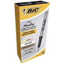 BIC 8290801 Marking Permanent Marker Fine Point Black 12-Count, 1