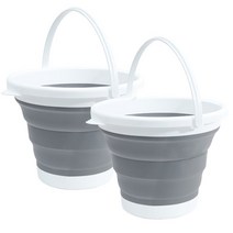 라라하우스 다용도 접이식 폴딩 버킷 10L, 그레이+그레이, 2개