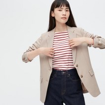 유니클로 여성 블레이저 베이지 봄 가을 캐주얼 구겨지지 않는 재킷
